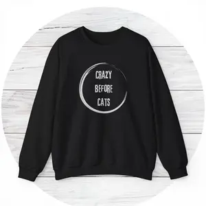 Grunge Sweatshirt, Crazy Before Cats, Vintage Distressed Design, Gift for Cat Lovers, Cozy Jumper, Hipster Sweater, Cool Pullover, Unique