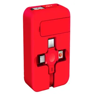 One Generation Macaron Expandable Storage Stand Three-In-One Charging Cable, Portable Organizer Charger Cord, Essential Accessory