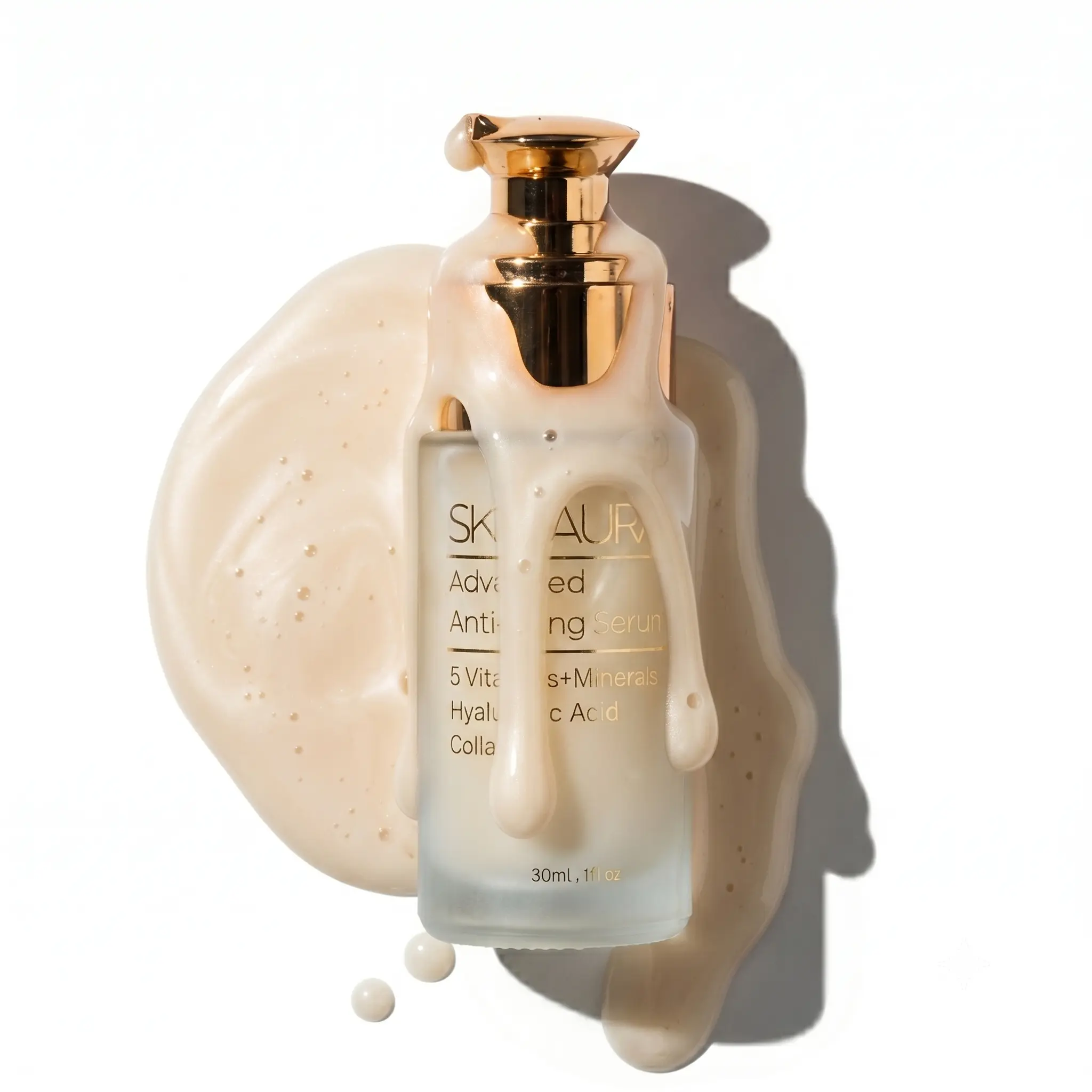 Collagen Peptide Advanced Anti-Aging Serum | All-In-One Sensitive Formula for overall skin health | Plant Derivative with Hyaluronic Acid, 5 Vitamins & Minerals - 30ml (1oz) Aloe  Vera Dewy Gentle Nourishing Radiance Salicylic Acid