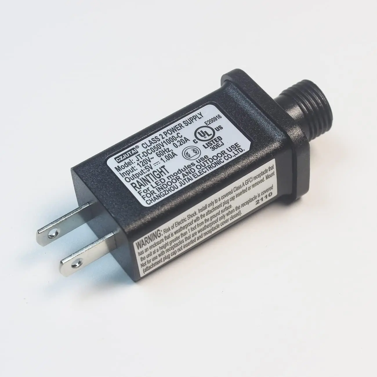 5V 1A LED Transformer JT-DC050V1000-C LED Power Supply, IP44 Low Voltage LED Driver US CA Plug Replacement for String Light, Projector Light, Fairy Lights (5V1A 1Pack)