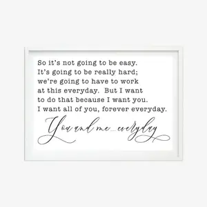 So It's Not Going To Be Easy Home Decor Sign Template -Bedroom Wall Art Print, Minimalist Art, Wall Art