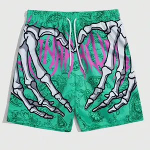 2025 Summer New Men's Apparel Exclusive for Cross-Border Sales on Temu, 3D Digital Print Loose Straight-Leg Shorts