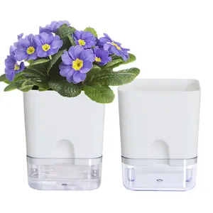 Plant Pots Indoor 2 Packs Self Watering Pots for Indoor Plants 4.25 inchs, African Violet Pots Planter with Visible Reservoir Self Watering Planter for Herb, House Plant Planting