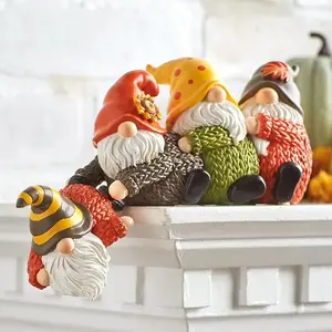 Christmas Sweater Gnome Resin Statue - Decorative Figurines, Festive Home Decor Ornament, Handcrafted Doll for Holiday Display