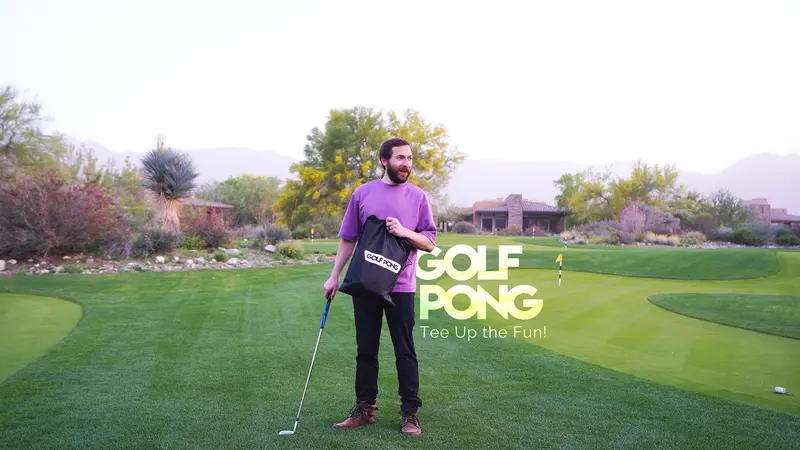 Product Introduction of Golf Pong Game Set | Indoor & Outdoor Golf Beer Pong - Includes 16 Velcro Balls, Chipping Mat & Carrying Case | Fun Game for Adults - NO CLUB INCLUDED 12