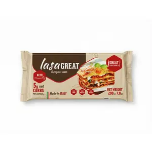 Great Low Carb Lasagna 7oz Pasta Sheets 9-10 Sheets per Package 3x8 Size Keto Friendly 5g Net Carbs per Portion