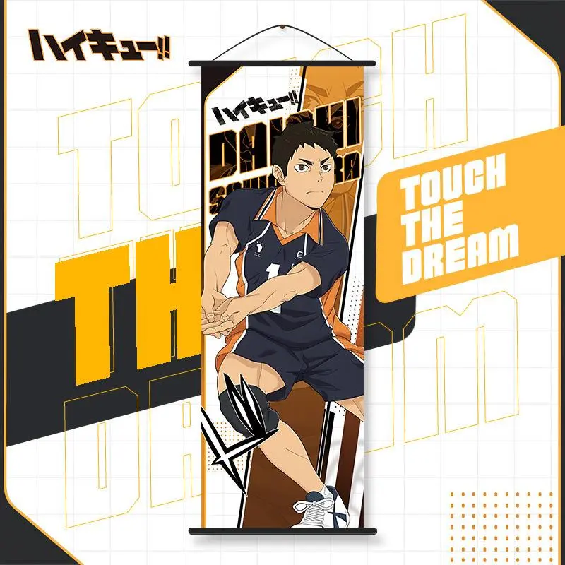 Haikyuu!! Cheer Poster Hinata Shoyo Tobio Kageyama Haikyuu!! Wall Decoration Kozume Kenma Fabric Scroll Hanging Poster 25*70cm