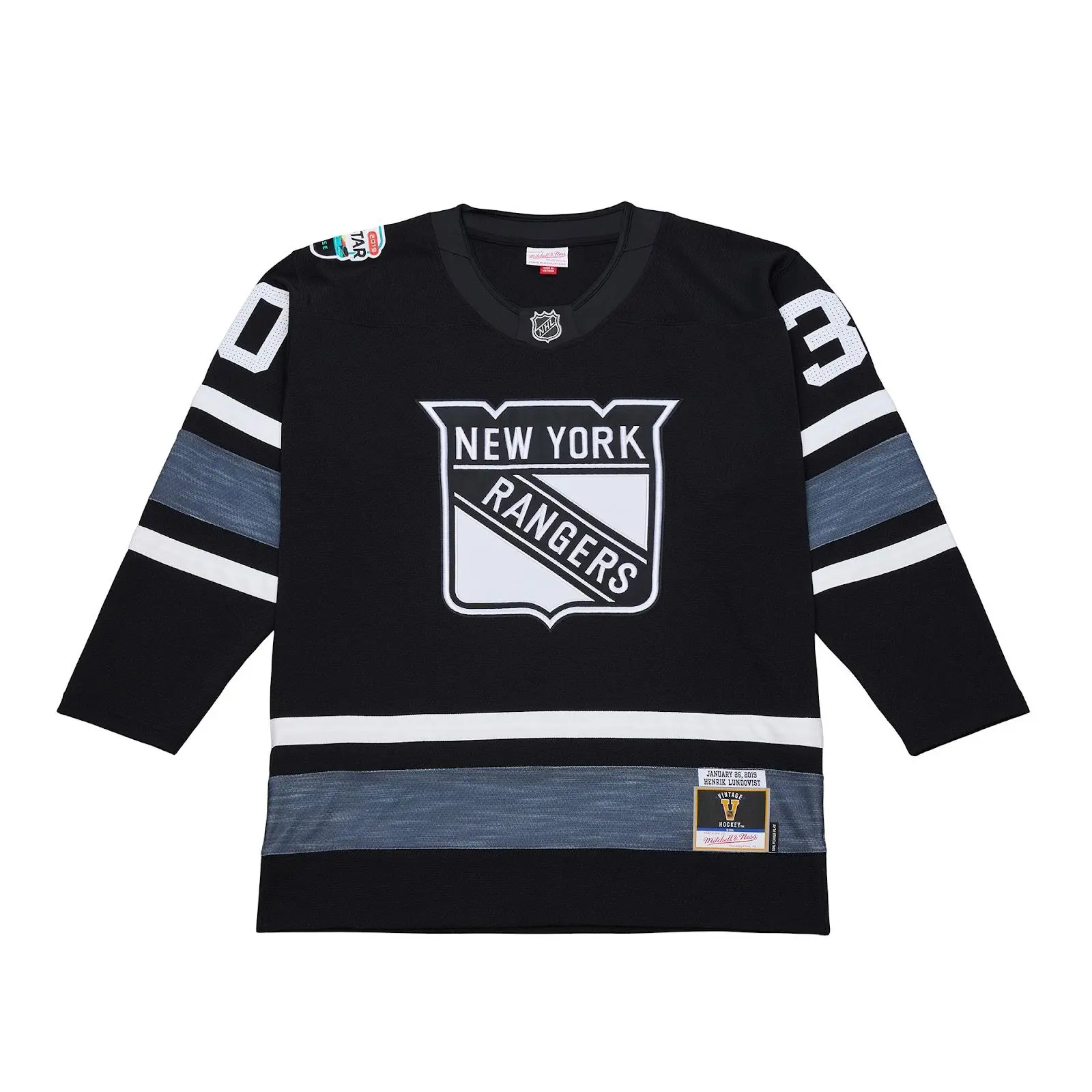 Henrik Lundqvist 2019 NHL All-Star Game Black Power Play Jersey Throwback Hockey Fan Gear Mitchell & Ness