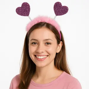 Valentine's Day Pink Heart Head Bopper
