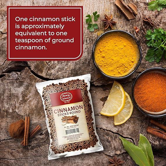 Spicy World Cinnamon Sticks 14 Oz Bag ~100 Sticks - 3+ Inches Length - Cassia Saigon Cinnamon from Vietnam