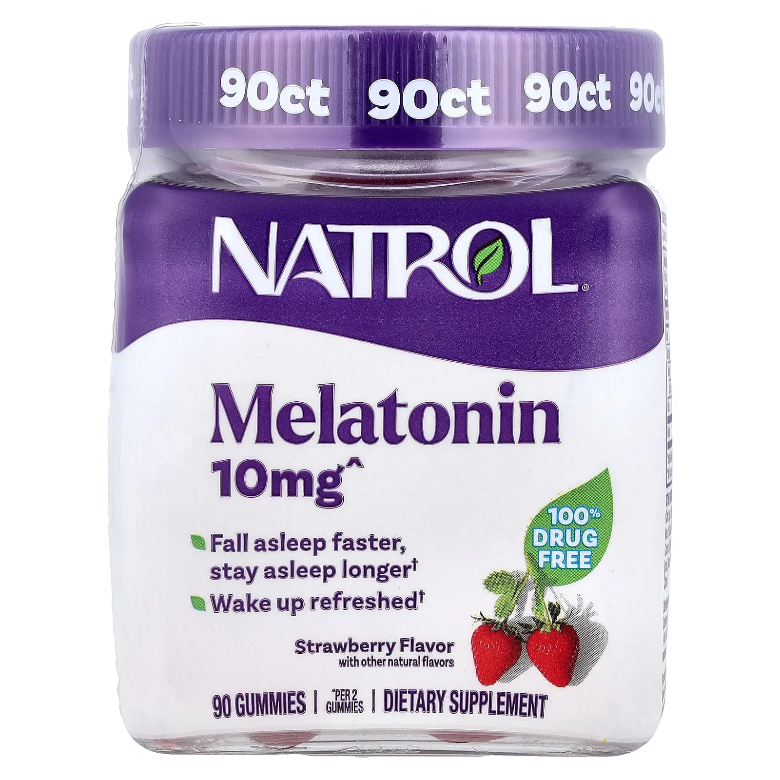 Natrol Melatonin Gummies, Strawberry, 90 Gummies (5 mg per Gummy)