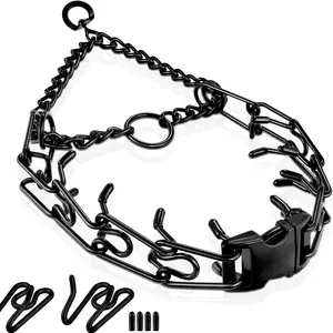 Pinch Collar for Dogs Prong Training Collar with Quick Release Buckle for Dog Pulling Behavior Correction Adjustable Pinch Leashes M/L for 18-23" Neck Size