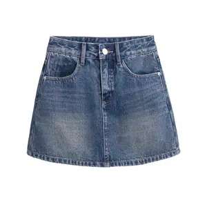 A-line skirt, mini skirt with built-in shorts, sexy skirt, Mini Skirt with Inner Shorts - V14