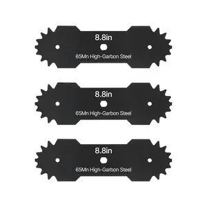 VEVOR Electric Edger Blades, 8.8-inch Length, 3-Pack Replacement Blades, 65Mn High-Carbon Steel with Electrophoretic Coating, Multi-Serrated Sharp Edge, Compatible with the VEVOR ASYTM01230 Edger