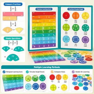 Magnetic Fraction Demonstration Book, 1 Set Math Teaching Aid, Learning Toy for Gift, Mathematical Knowledge Training Toys, Interactive Game Props, Educational Material,Easter Gifts