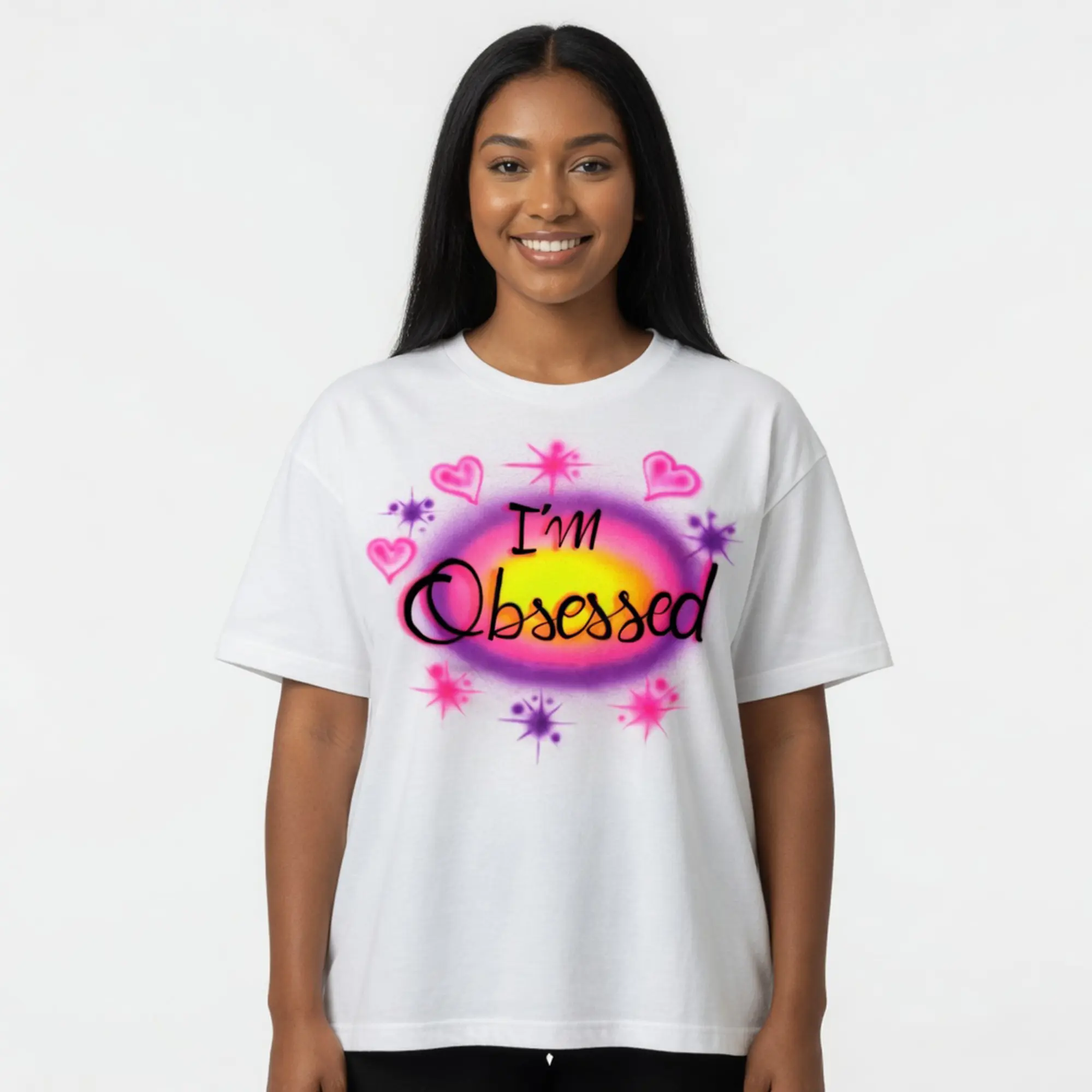 I’m Obsessed Airbrush Shirt Vintage Y2K Graphic Tee Retro Aesthetic Streetwear Unisex T-Shirt