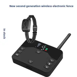 2 in 1 Wireless Dog Fence and Training Collar with Remote Smart Electric Pet Containment System for Medium Large Dogs Waterproof Rechargeable No Buried Wires