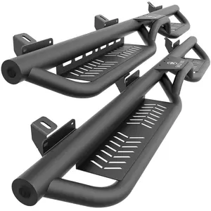 Running Boards Side Steps Compatible with 2021-2026 Ford Bronco 4 Doors (Not for Sport Model), Two Stairs Design Side Steps Heavy-Duty Steel Nerf Bars Bolt-on Step Plates Rock Sliders Rail