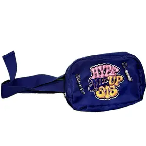 PATCHWORKZ HYPE Me UP SIS Patched Waist Bags Nylon with Colorful Text Design and Adjustable Strap
