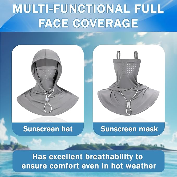3 Pack Cooling Balaclava - Breathable UV Protection Hood & Face Cover for Fishing, Cycling & Outdoor Adventure