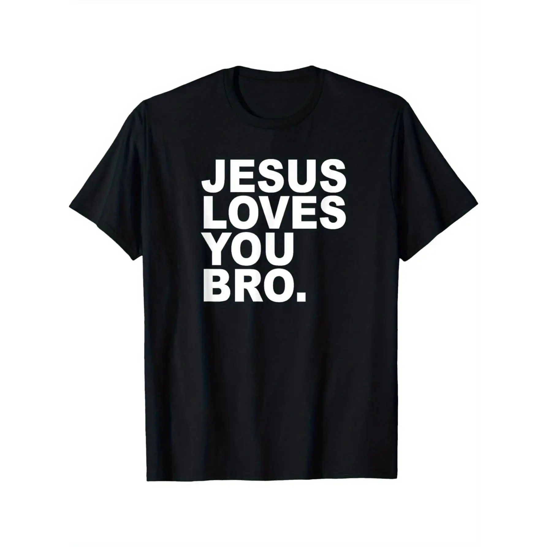 Jesus Loves You Brothers "100% Cotton T-shirt-Perfect Christian Gift for Young People, Boys and Girls| Casual Crew Neck T-shirt with Funny Print| Mach