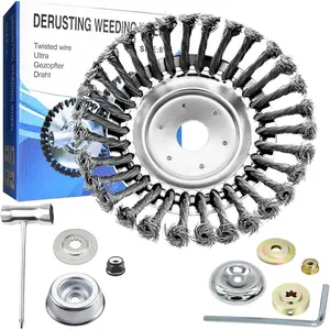 8 Inch Unbreakable Wired Trimmer  for Weed Eater, Steel Wire Rotary Brush  Trimmer , Weed Eater  for Moss Grass Rust Removal, Paving Stone, Pavement Joints or Driveway