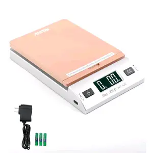 Balanza postal digital con baterías y adaptador de CA, oro plateado