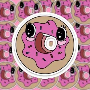 Dewy The Donut- Sticker, Sweet, Sweet Donut, Food, Sprinkles, Gift, Colorful, Laptop