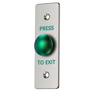 Push to Exit Button for Door Access Control Big Press Button  Stainless Steel Shell NO/COM Output