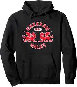 Wrexham Wales 1864 Twin Dragons Pullover Hoodie