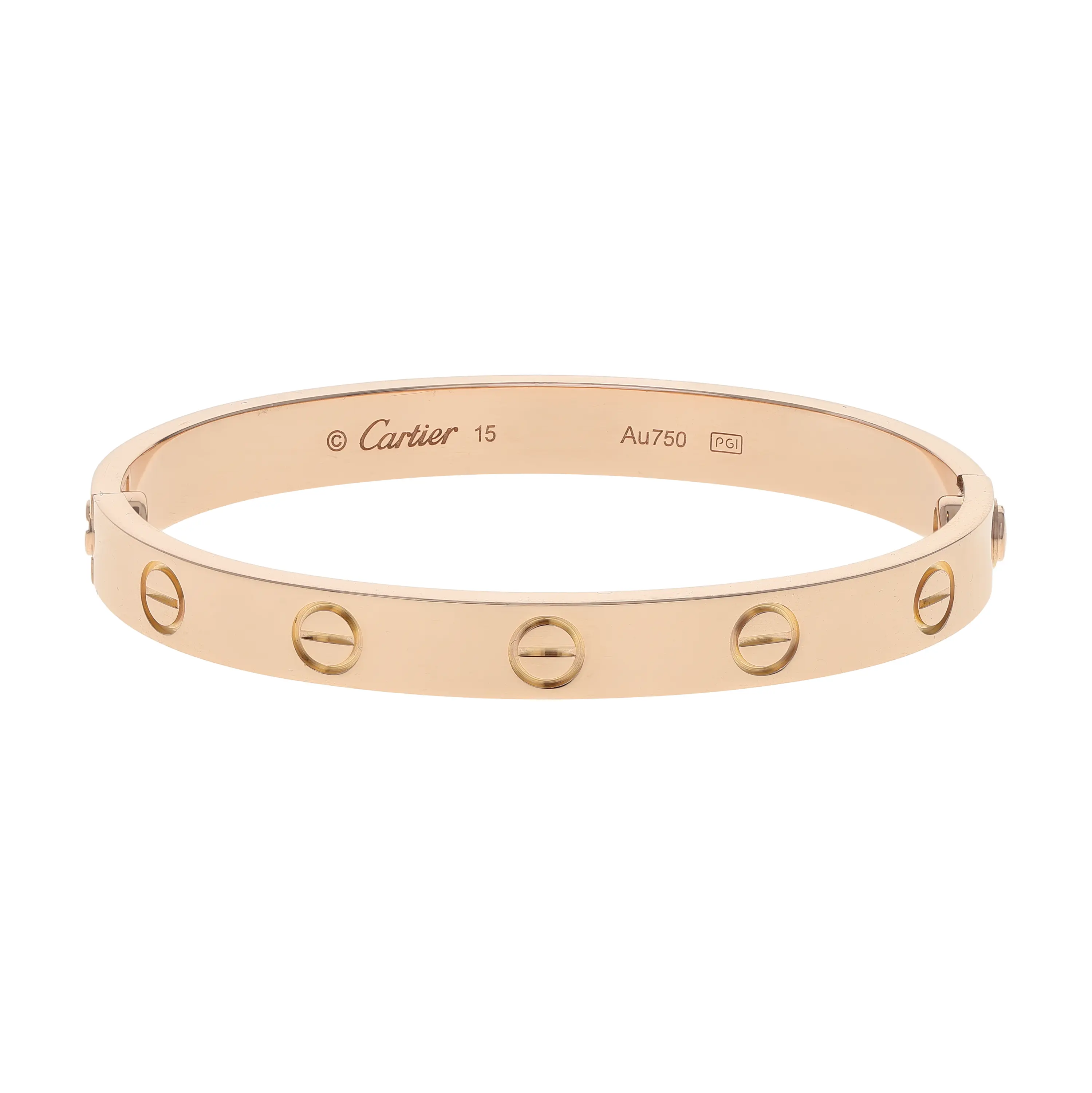Pre-owned Cartier Love Bangle Bracelet Size 15