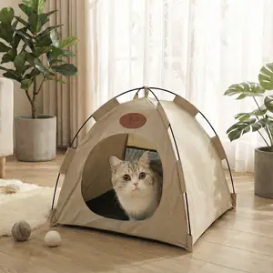 No-Assembly Cat Tent, Foldable Pet Shelter with Mesh Sides, Lightweight & Durable Cat House for Indoor/Outdoor