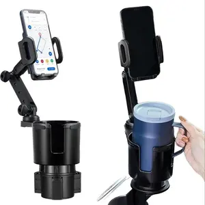 Car Cup Holder Expansion Stand with Adjustable Base, 1 Count 360° Rotatable Universal Mobile Phone Holder, Car Interior Accessories for Most Smartphones, Mount, Universal Compatibility
