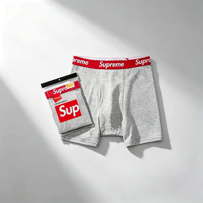 Supreme x Hanes Boxer Briefs (2 Pack) 'Heather Grey/Pink'
