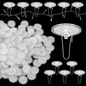 150 Pack Self-Adhesive Ceiling Hooks for , No-Drill Removable Wall Hanger Sticky Transparent Discs with Metal Hooks for Festival Wedding Birthday Party Decorations
