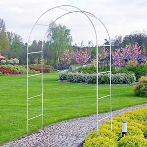 1 Pcs Classic White Adjustable Thickened Steel Garden Arch - Rustproof Heavy-Duty Load-Bearing Durable Minimalist Plant Trellis for Outdoor Home Decor, Compatible with Hooks & Shelves, Corner Shelves