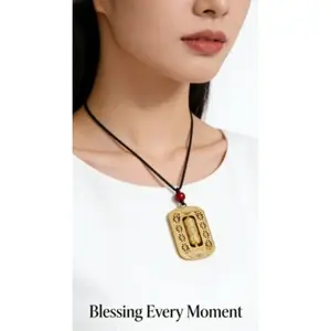 Vintage Prayer Wheel Pendant Necklace, Intricate Carving, Durable Gloss, Companion for Peaceful Mind, Model Xinghao