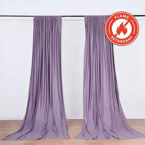 2 Pack 5ftx10ft Violet Amethyst Scuba Polyester Backdrop Drape Curtains, Durable Flame Resistant Event Divider Panels Wrinkle Free With Rod Pockets
