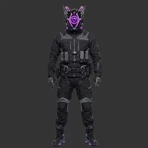 COSTRIBE Halloween Mask,Pink Mecha-Bunny Cyber-Headgear | Glowing Purple LED Core Mask | Futuristic Urban Accessory for Music Festivals, Gamers & Creative Photography outdoorfun