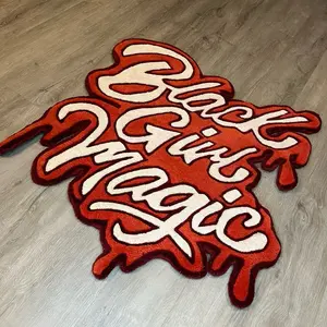Black Girl Magic Rug (Red)