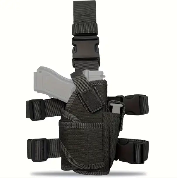 Ambidextrous Tactical Drop Leg Holster, 1000D Nylon Adjustable Thigh Rig with Quick Release Buckle for Outdoor Hiking & EDC