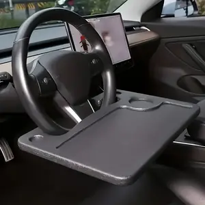 Car Steering Wheel Tray Table with Laptop Desk & Cup Holder, High Strength Abs Material, Universal Fit for Car Truck Suv, Multi-Functional, Car Cup Holders