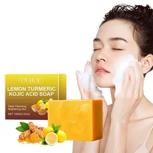 Lemon Turmeric Kojic Acid Soap Cleanses Skin Moisturizing Bath Face Soap Cleansing Cleanser