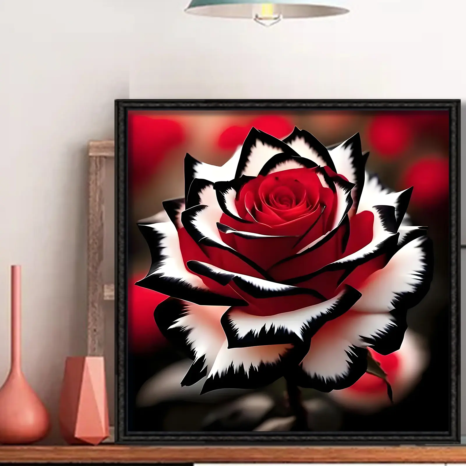 DIY Rose Diamond Painting Kits for Adults, Flower Diamond Art Kits | Rose, Gem Art, Diamond Dotz Kits, Diamond Dots, Full Round Drill Diamond Painting Kits Beginner, 13.78x13.78 in