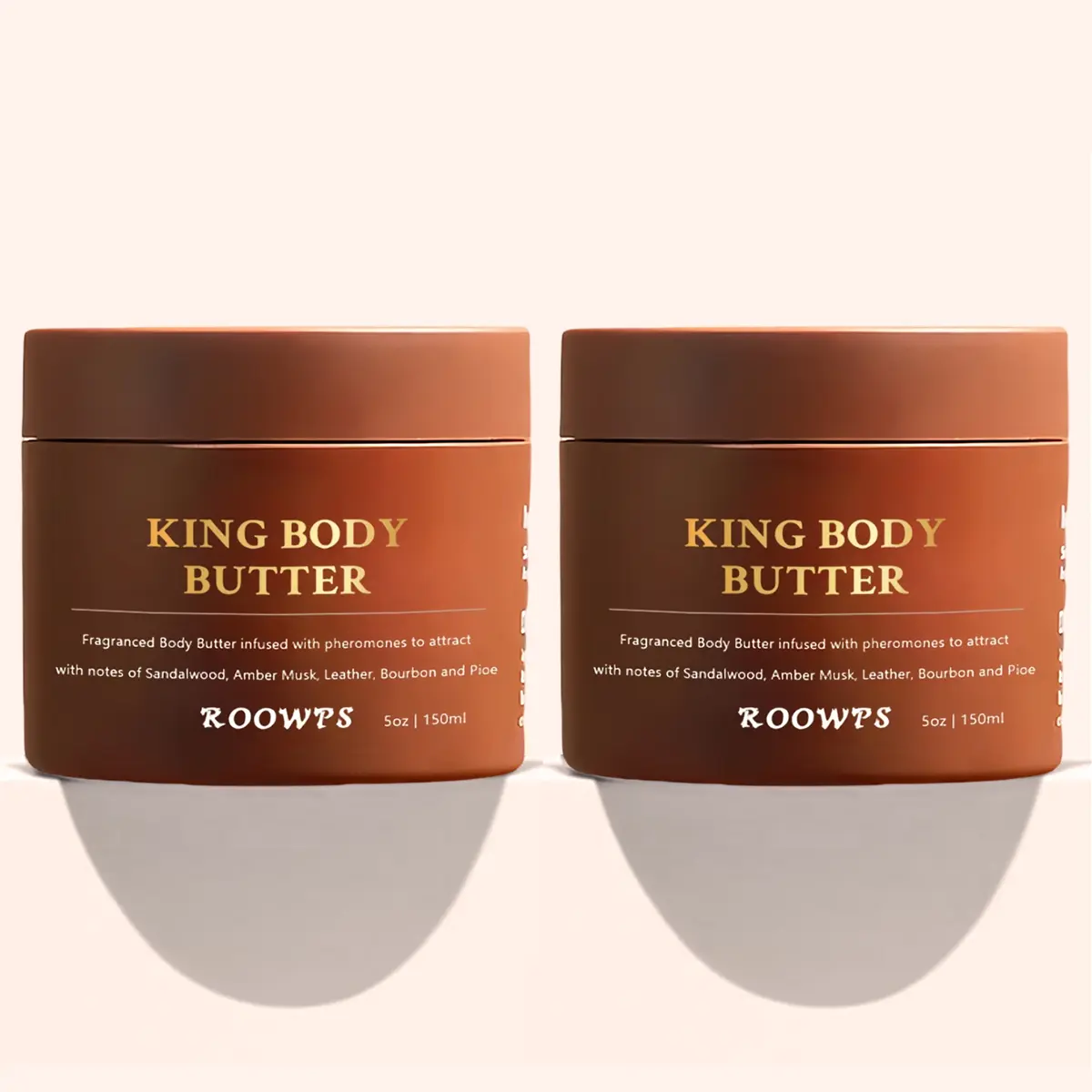 ROOWPS King Body Butter Cologne for Men - Natural, Non-Toxic, Skin-Friendly Cream with Shea Butter, Warm Sensual Long-Lasting Fragrance, Moisturizing Hydrating Body Care, Sun Protection, Smooth Radiant Luminous Skin, Youthful Look, Single Item