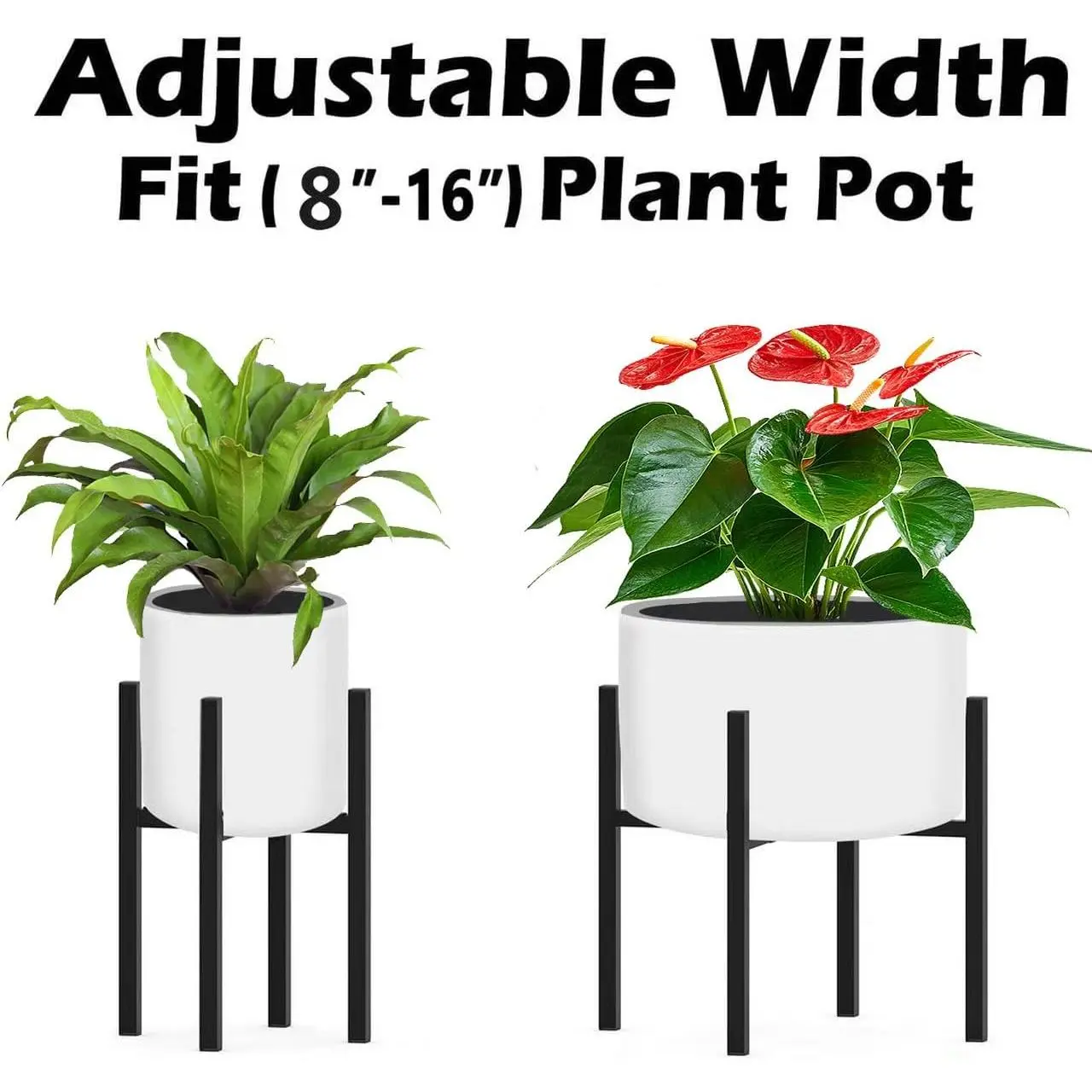 Metal Stand, Adjustable Size Fits 10 12 13 14 15 16 Inches Large Planter Pot,Mid  Century Expandable Holder Indoor Outdoor Corner (HeavyBlack, Fits all pots  between 8" and 16") - TikTok Shop