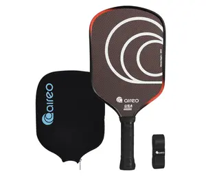 AIREO Harpy Eagle Series M16 Pickleball Paddle Carbon Fiber Durable Hybrid 16MM Thickness Black Red USAPA Approved Strong Power Spin Surface Intermediate Advanced play