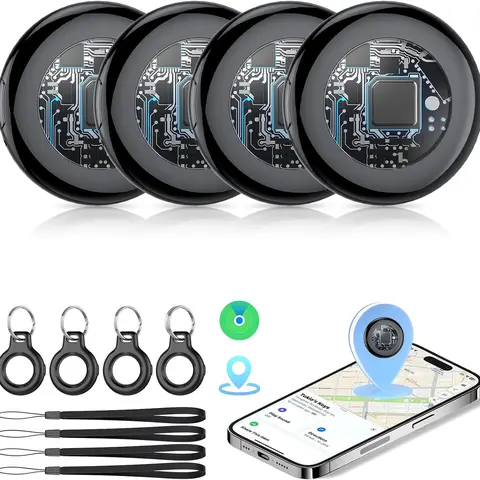 [Flash Deals] Tukio GPS Tracker(iOS Only) Lucid Tag for Cars & Pets - Mini Clear Design, Weatherproof Case, Anti-Lost Device, Works with Apple Find My (iOS Only), No Monthly Fees, IP67 Waterproof, Replaceable Battery summerwins, Necklace, Batteries