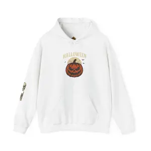 Halloween Unisex Hoodie with Pumpkin & Grim Reaper | Trick or Treat Sweatshirt, Spooky Costume, Fall Apparel, Cozy Gift Idea