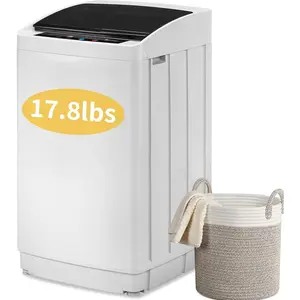 [ Father's Day Gift ]Winado Full Automatic Washing Machine, 17.8Lbs Top Load Portable Washer with Drain Pump, 8 Wash Programs 5 Water 2 in 1 Washer and Dryer for Apartments, RV, Camping